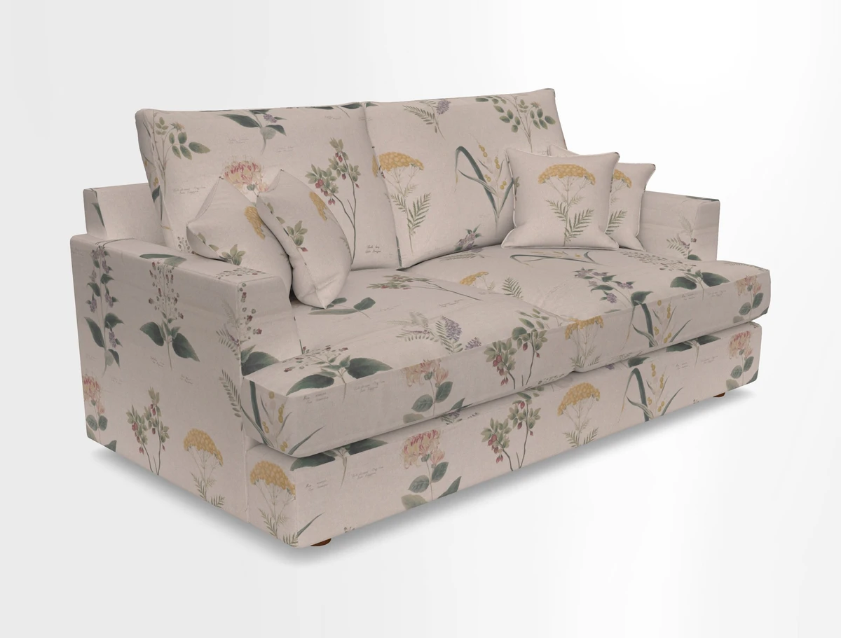 Slingsby 3 Seater Fitted Cover Sofa in Two Tone Plain Biscuit. Loose cover version available