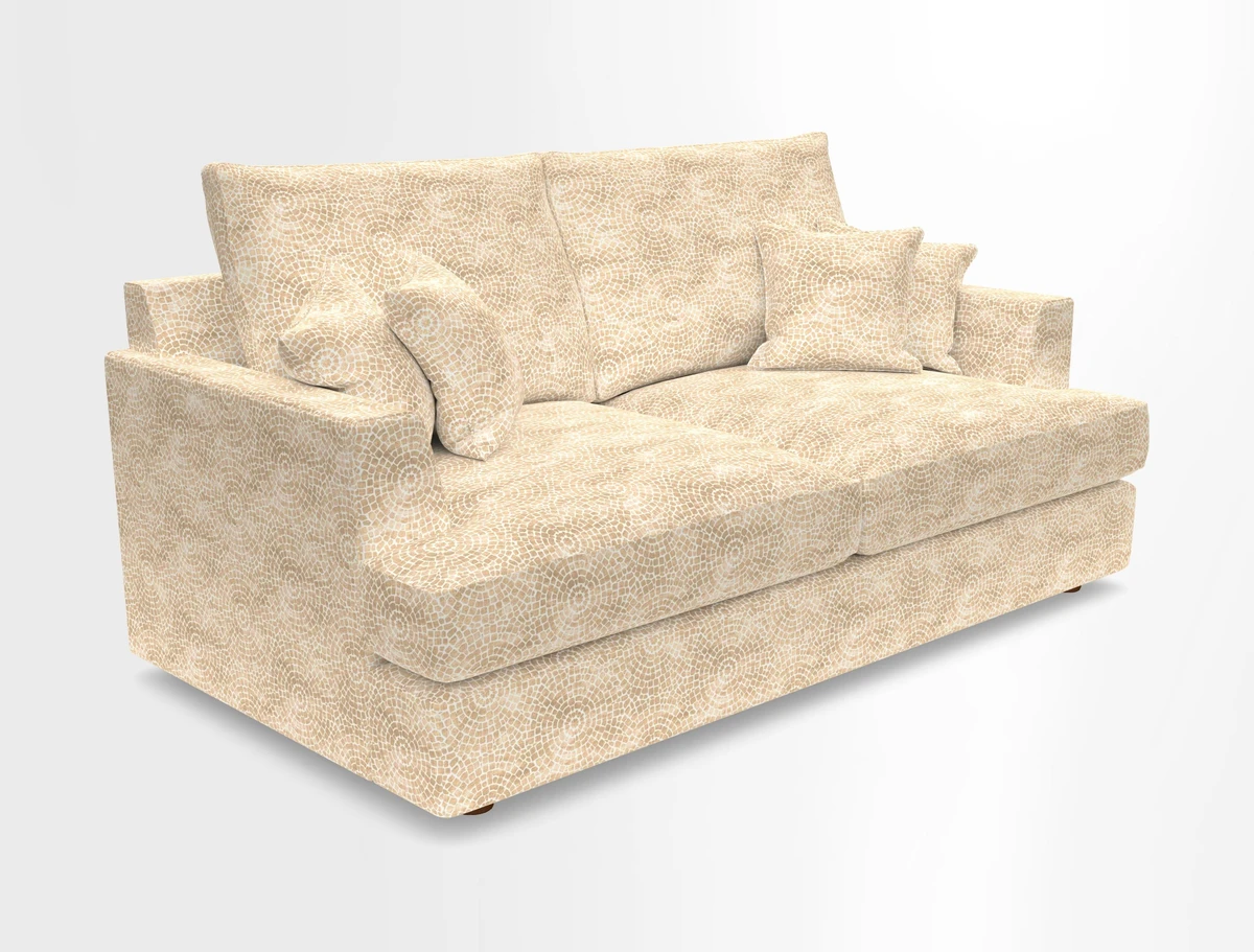 Slingsby 3 Seater Fitted Cover Sofa in Two Tone Plain Biscuit. Loose cover version available