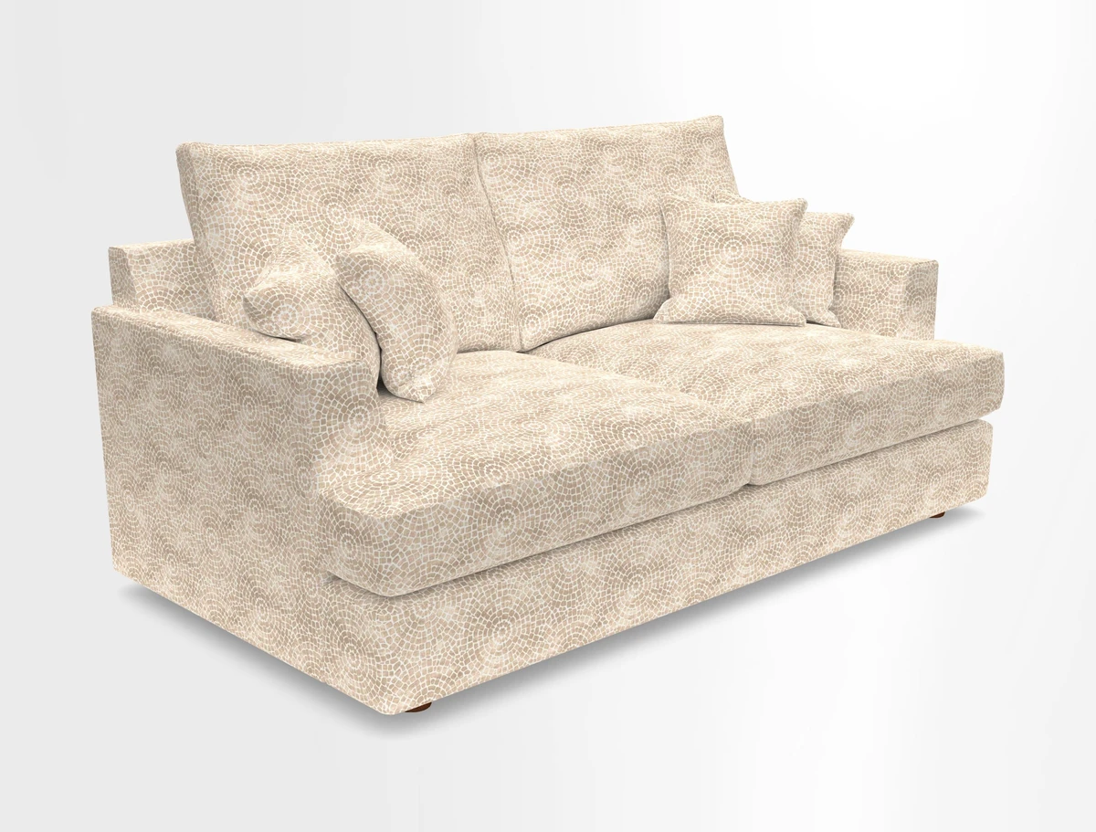 Slingsby 3 Seater Fitted Cover Sofa in Two Tone Plain Biscuit. Loose cover version available