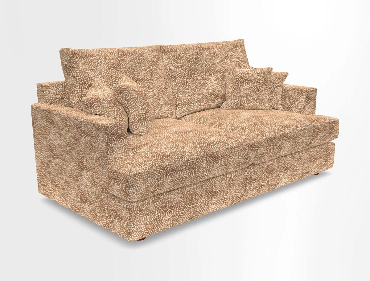 Slingsby 3 Seater Fitted Cover Sofa in Two Tone Plain Biscuit. Loose cover version available