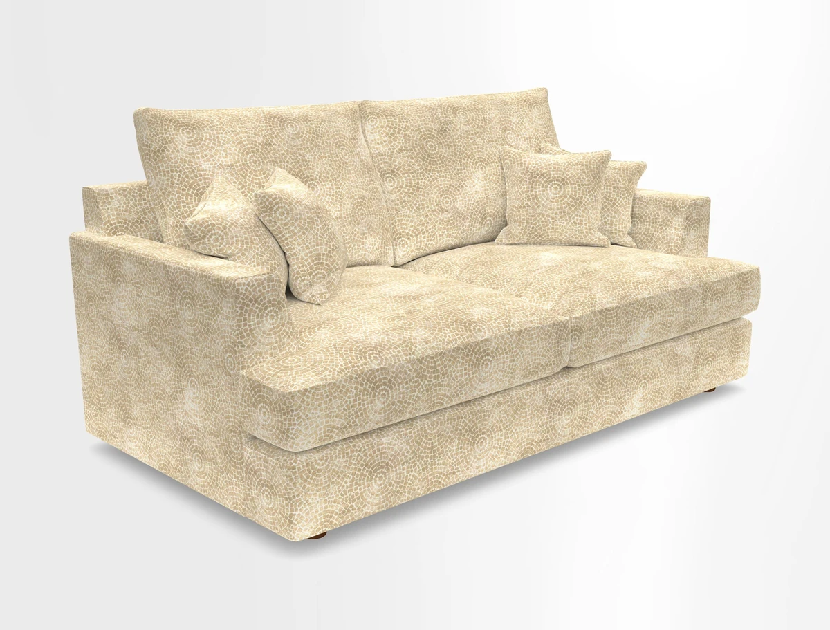Slingsby 3 Seater Fitted Cover Sofa in Two Tone Plain Biscuit. Loose cover version available