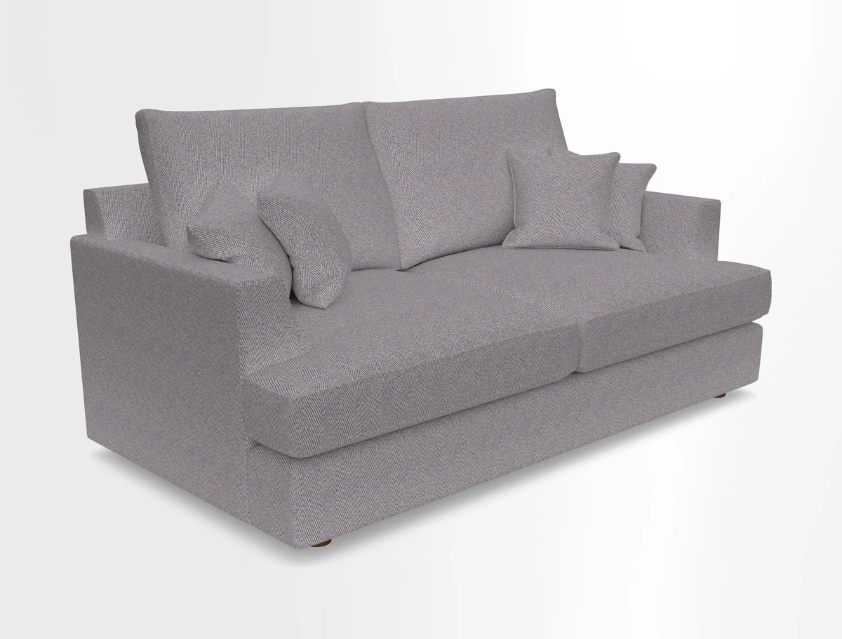 Slingsby 3 Seater Fitted Cover Sofa in Two Tone Plain Biscuit. Loose cover version available