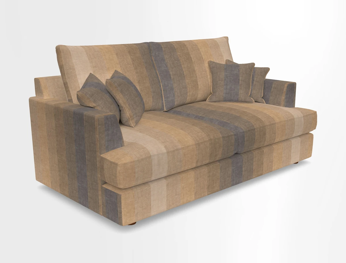 Slingsby 3 Seater Fitted Cover Sofa in Two Tone Plain Biscuit. Loose cover version available