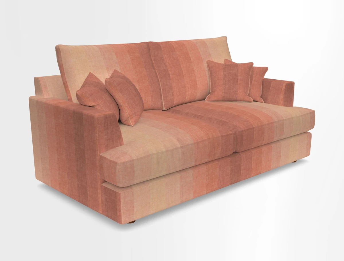 Slingsby 3 Seater Fitted Cover Sofa in Two Tone Plain Biscuit. Loose cover version available