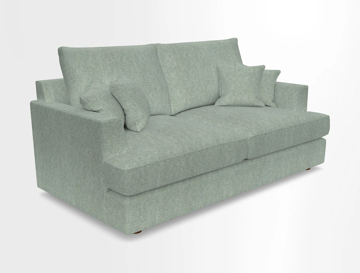 Slingsby 3 Seater Fitted Cover Sofa in Two Tone Plain Biscuit. Loose cover version available