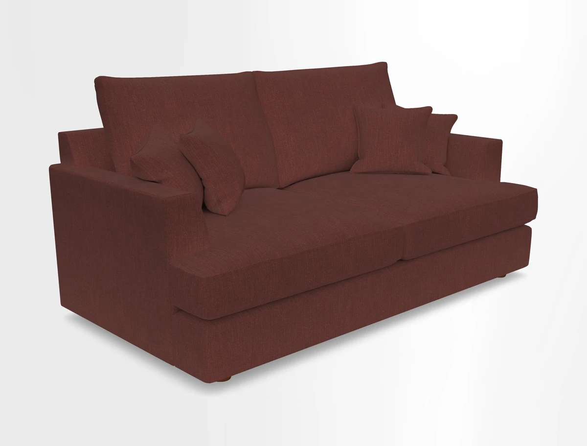 Slingsby 3 Seater Fitted Cover Sofa in Two Tone Plain Biscuit. Loose cover version available