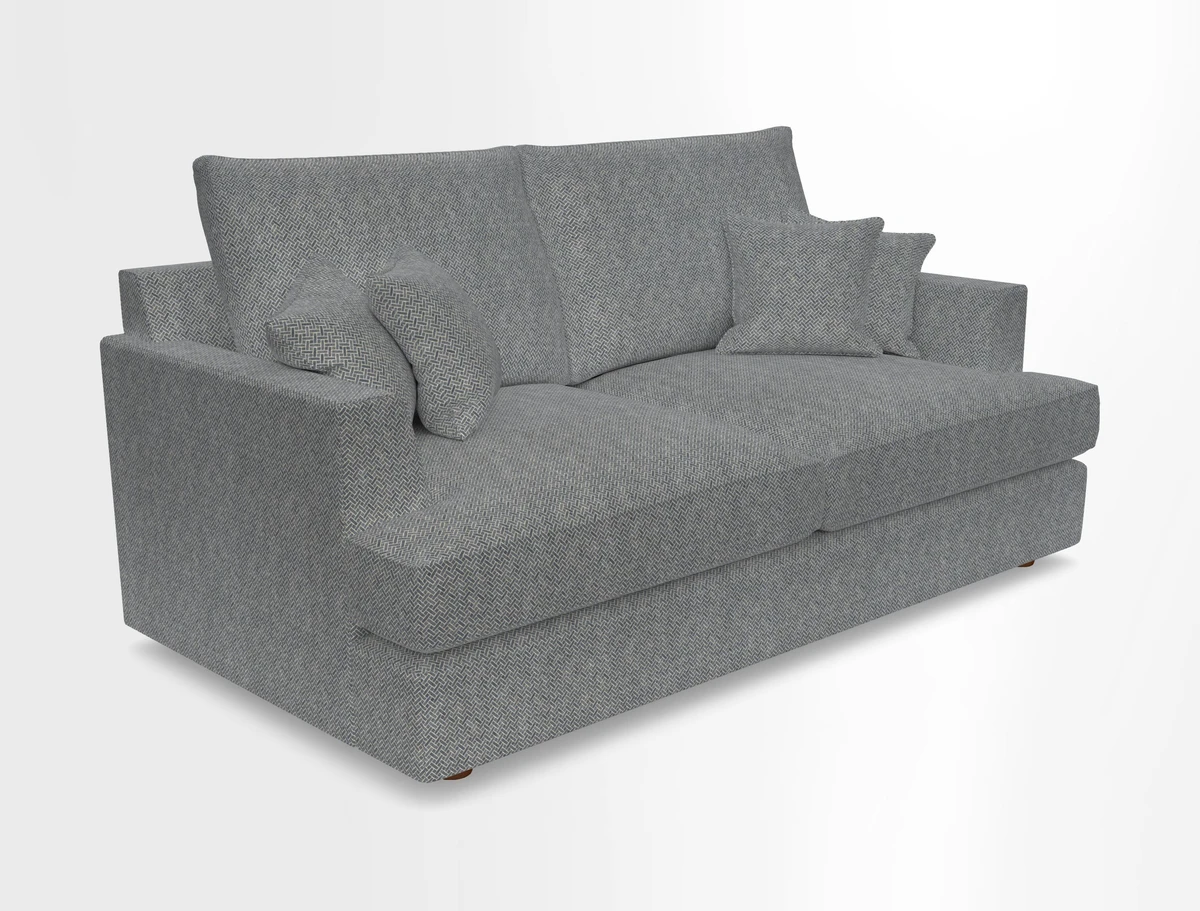 Slingsby 3 Seater Fitted Cover Sofa in Two Tone Plain Biscuit. Loose cover version available