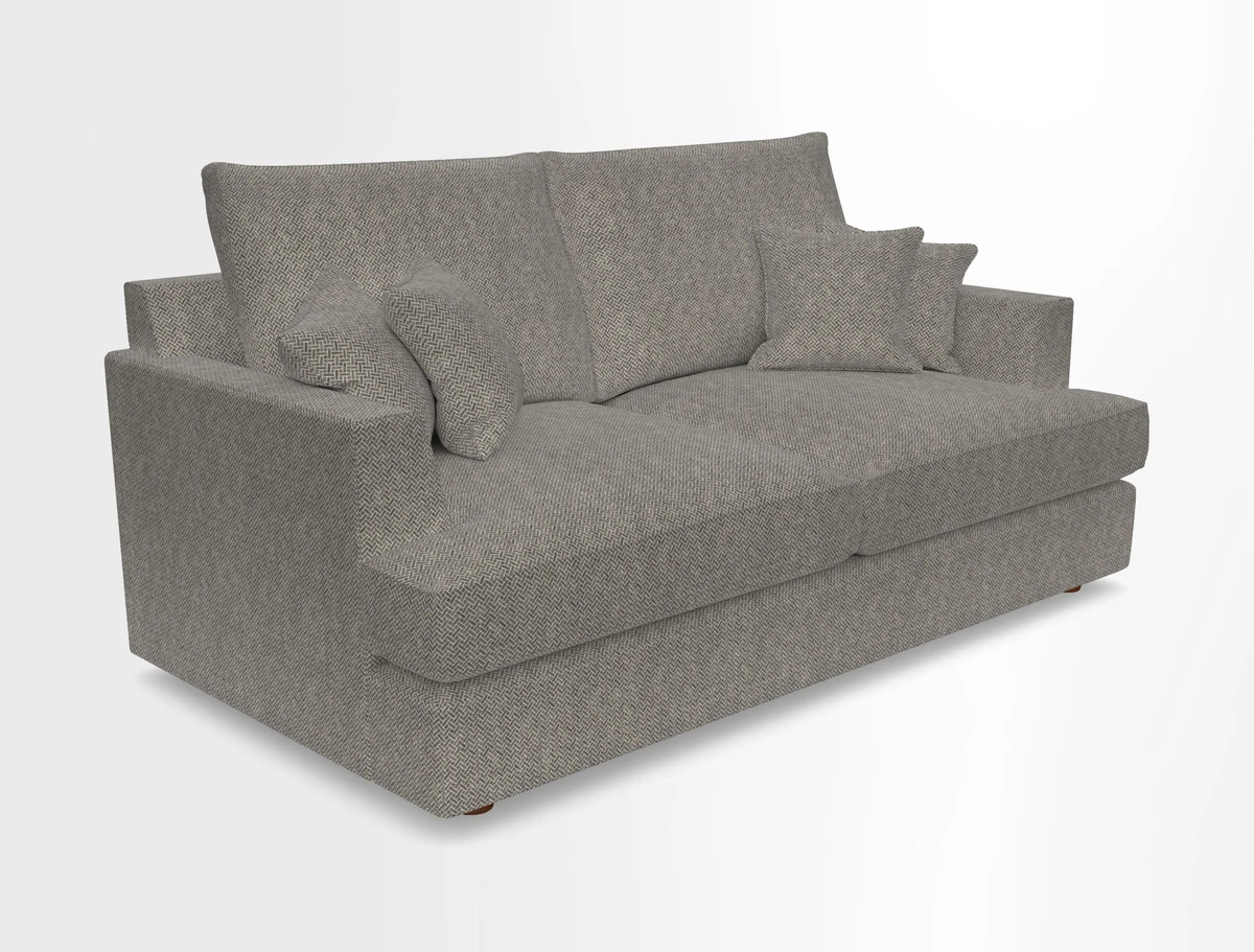 Slingsby 3 Seater Fitted Cover Sofa in Two Tone Plain Biscuit. Loose cover version available
