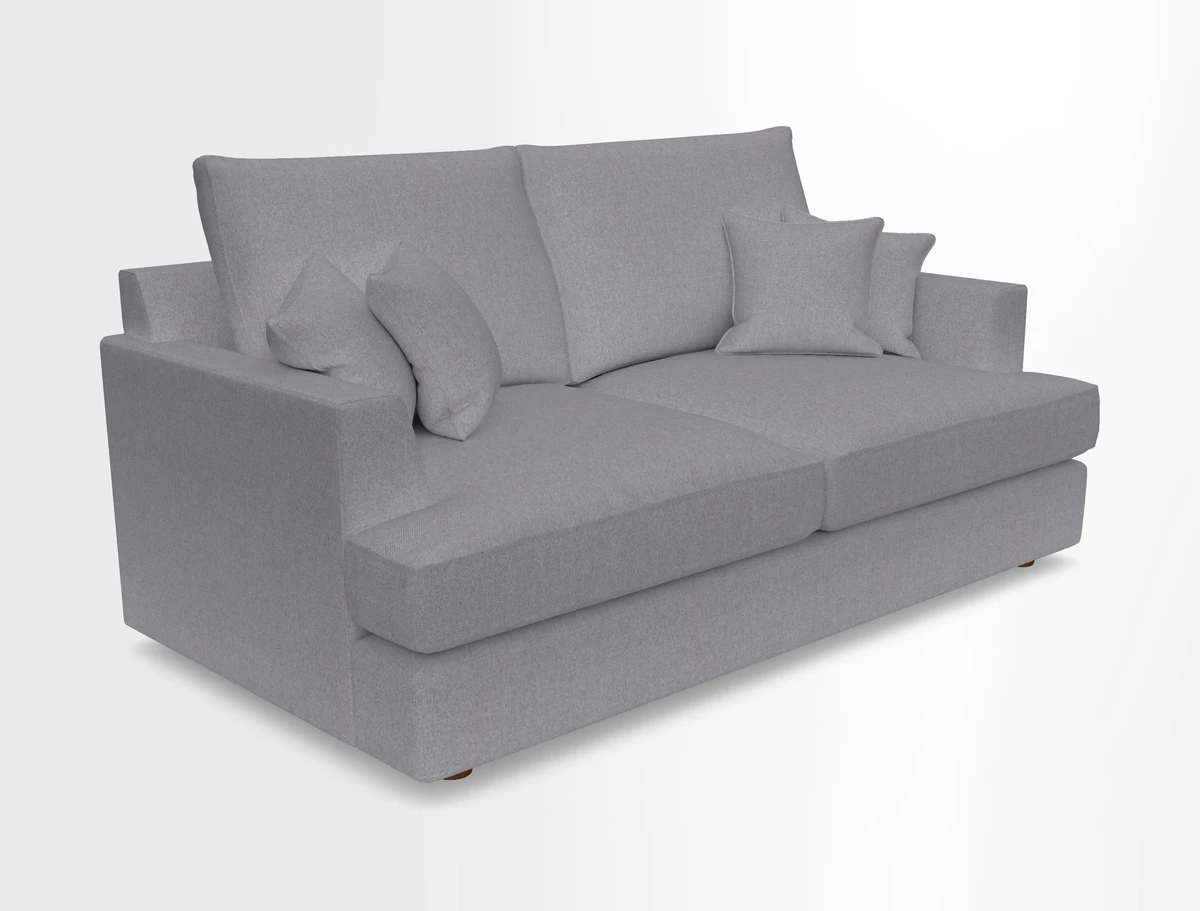 Slingsby 3 Seater Fitted Cover Sofa in Two Tone Plain Biscuit. Loose cover version available