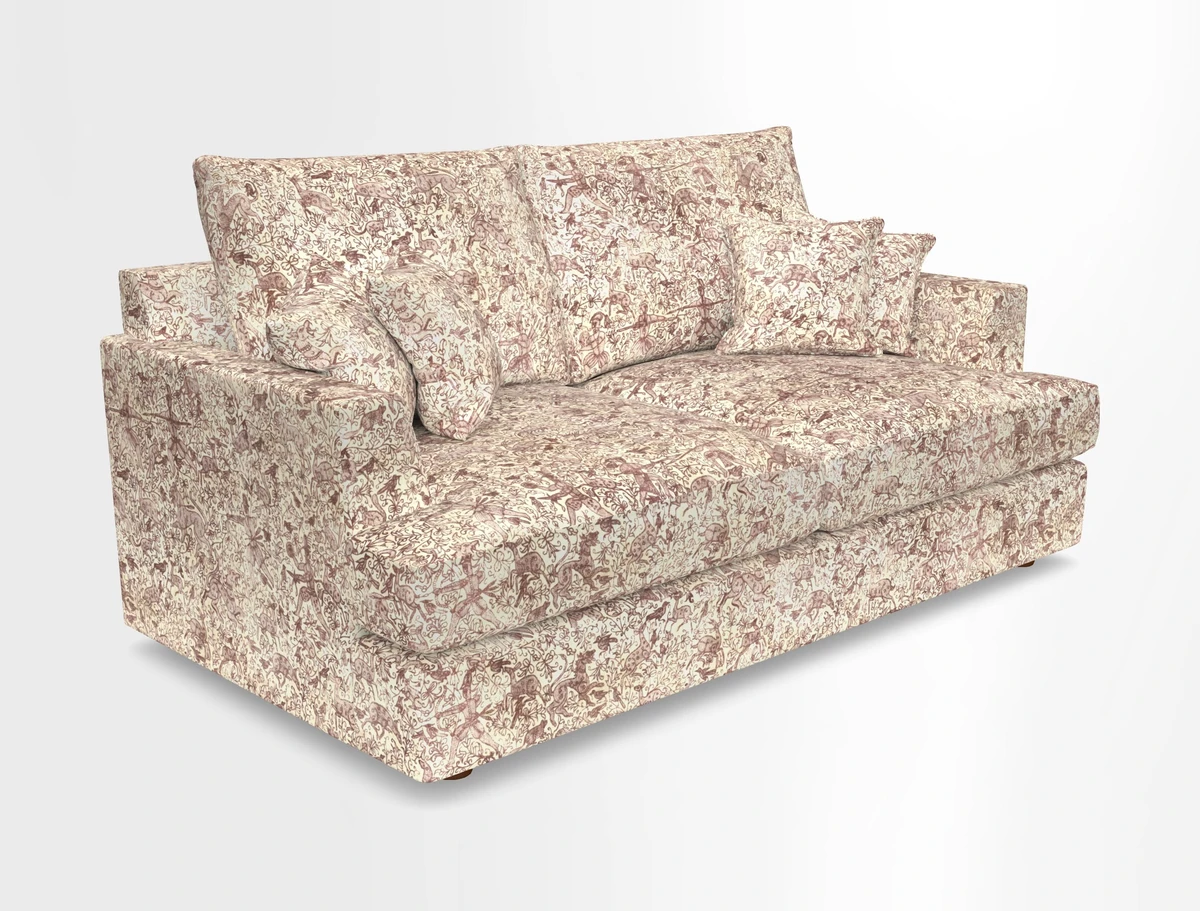 Slingsby 3 Seater Fitted Cover Sofa in Two Tone Plain Biscuit. Loose cover version available