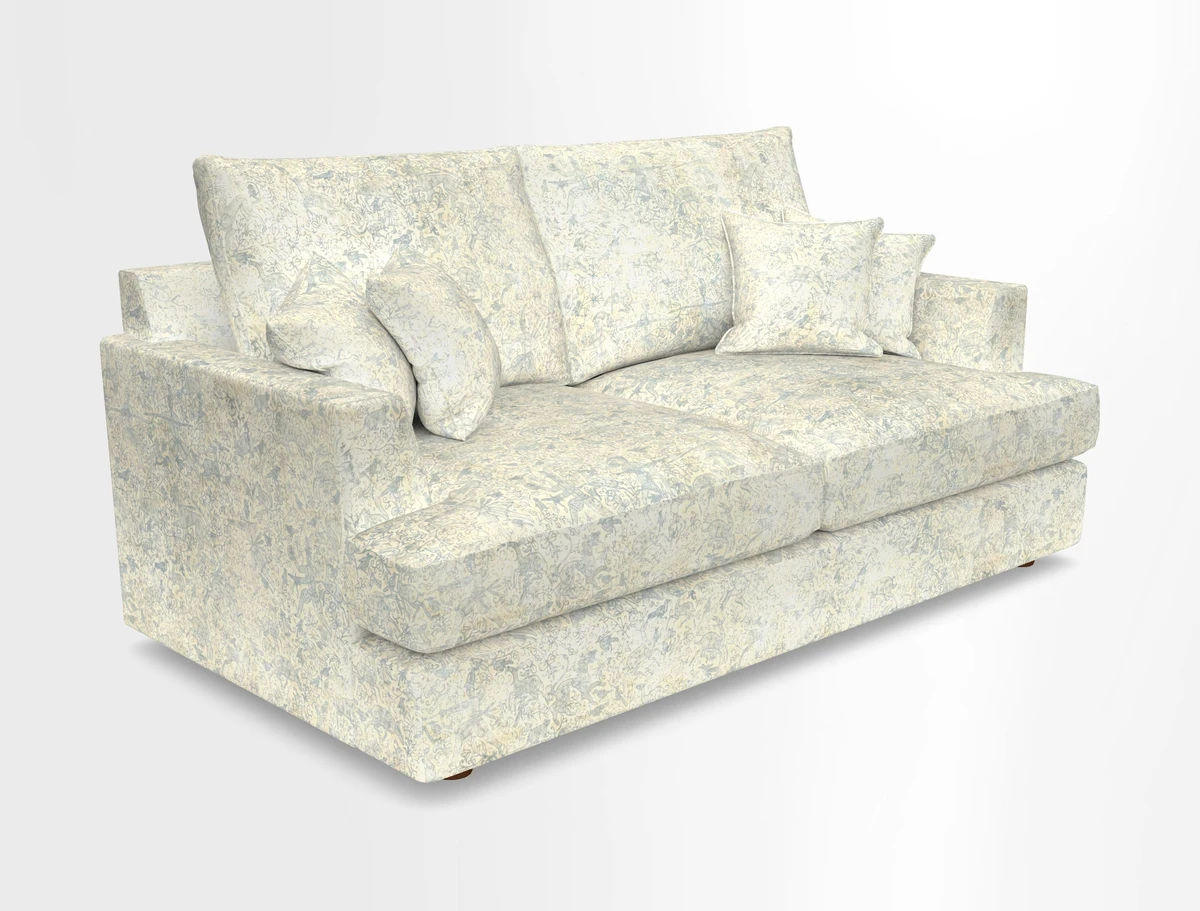 Slingsby 3 Seater Fitted Cover Sofa in Two Tone Plain Biscuit. Loose cover version available