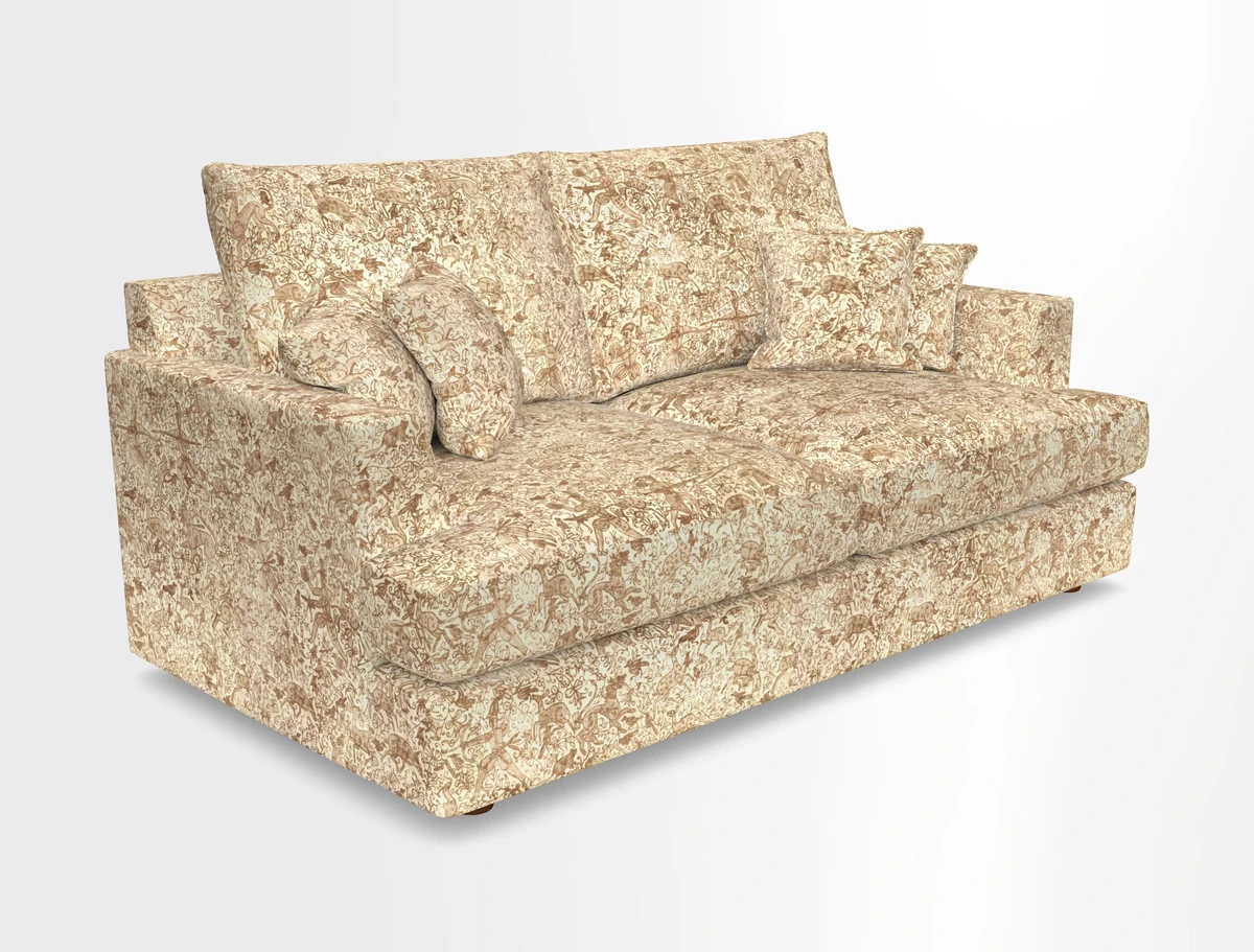 Slingsby 3 Seater Fitted Cover Sofa in Two Tone Plain Biscuit. Loose cover version available