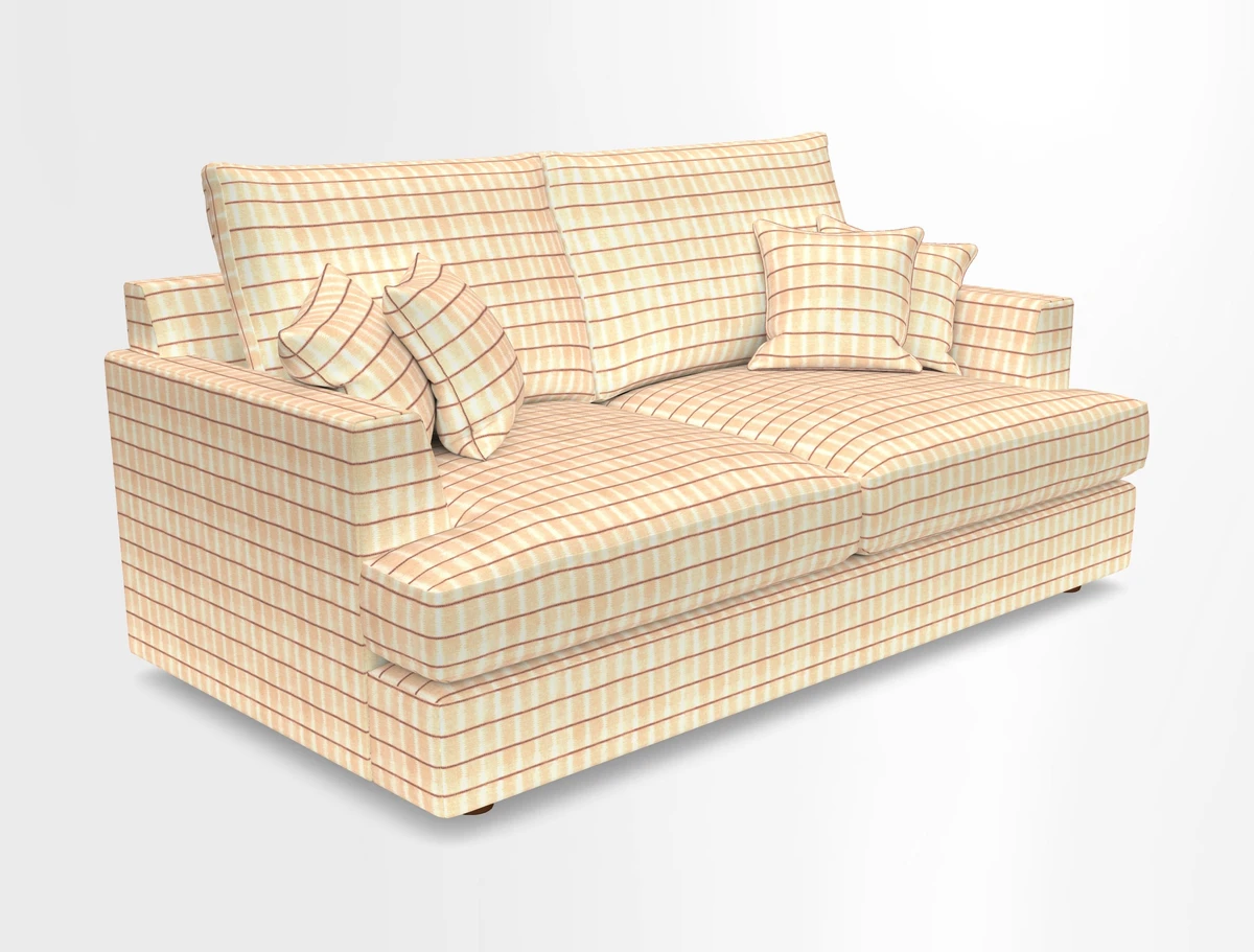 Slingsby 3 Seater Fitted Cover Sofa in Two Tone Plain Biscuit. Loose cover version available