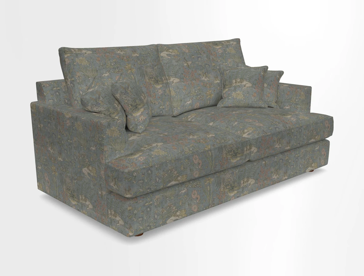 Slingsby 3 Seater Fitted Cover Sofa in Two Tone Plain Biscuit. Loose cover version available
