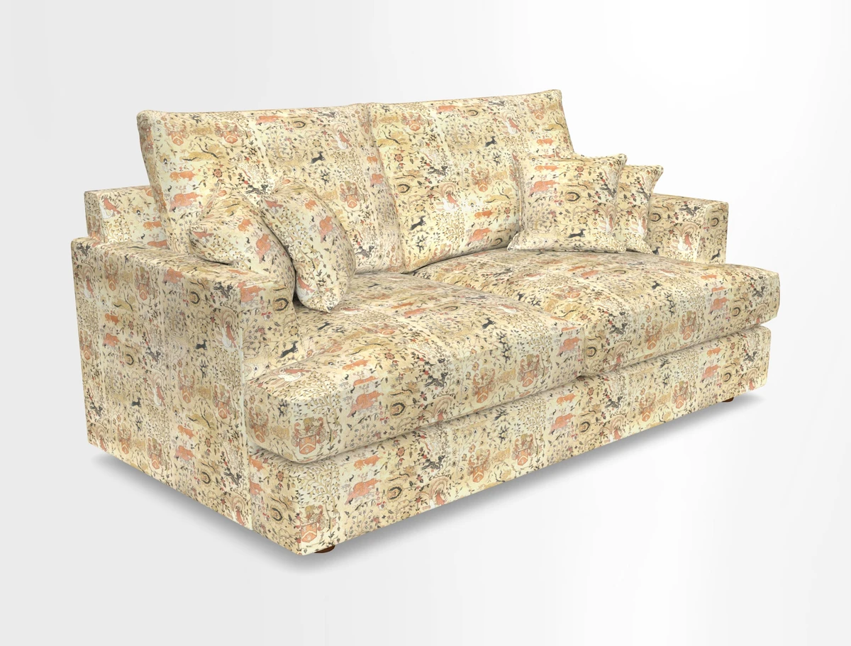 Slingsby 3 Seater Fitted Cover Sofa in Two Tone Plain Biscuit. Loose cover version available