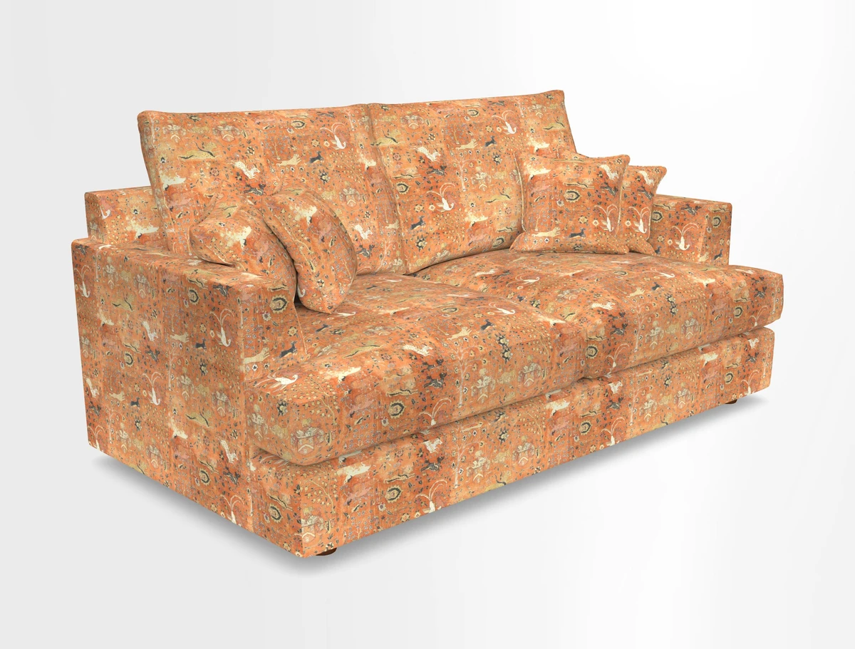 Slingsby 3 Seater Fitted Cover Sofa in Two Tone Plain Biscuit. Loose cover version available