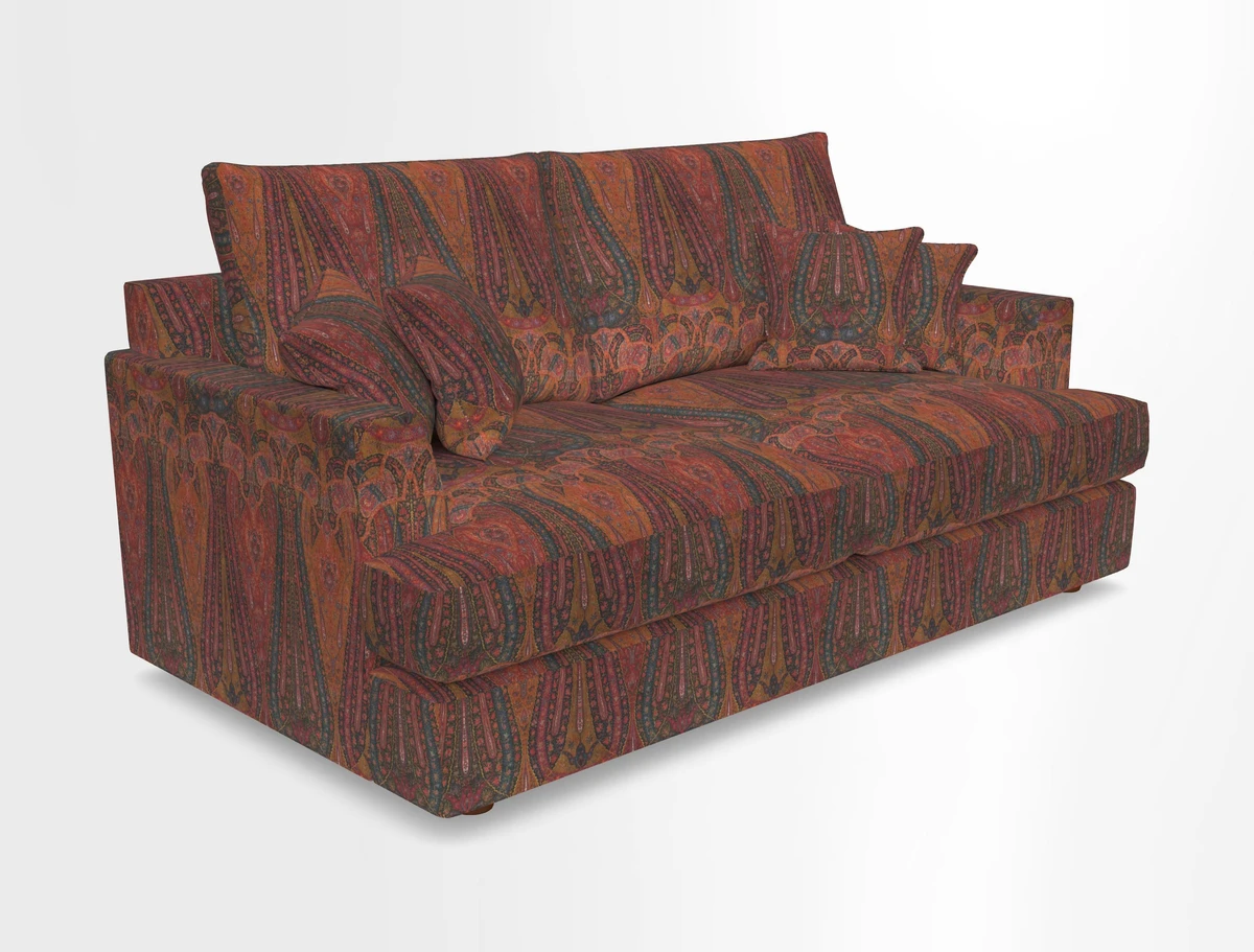 Slingsby 3 Seater Fitted Cover Sofa in Two Tone Plain Biscuit. Loose cover version available