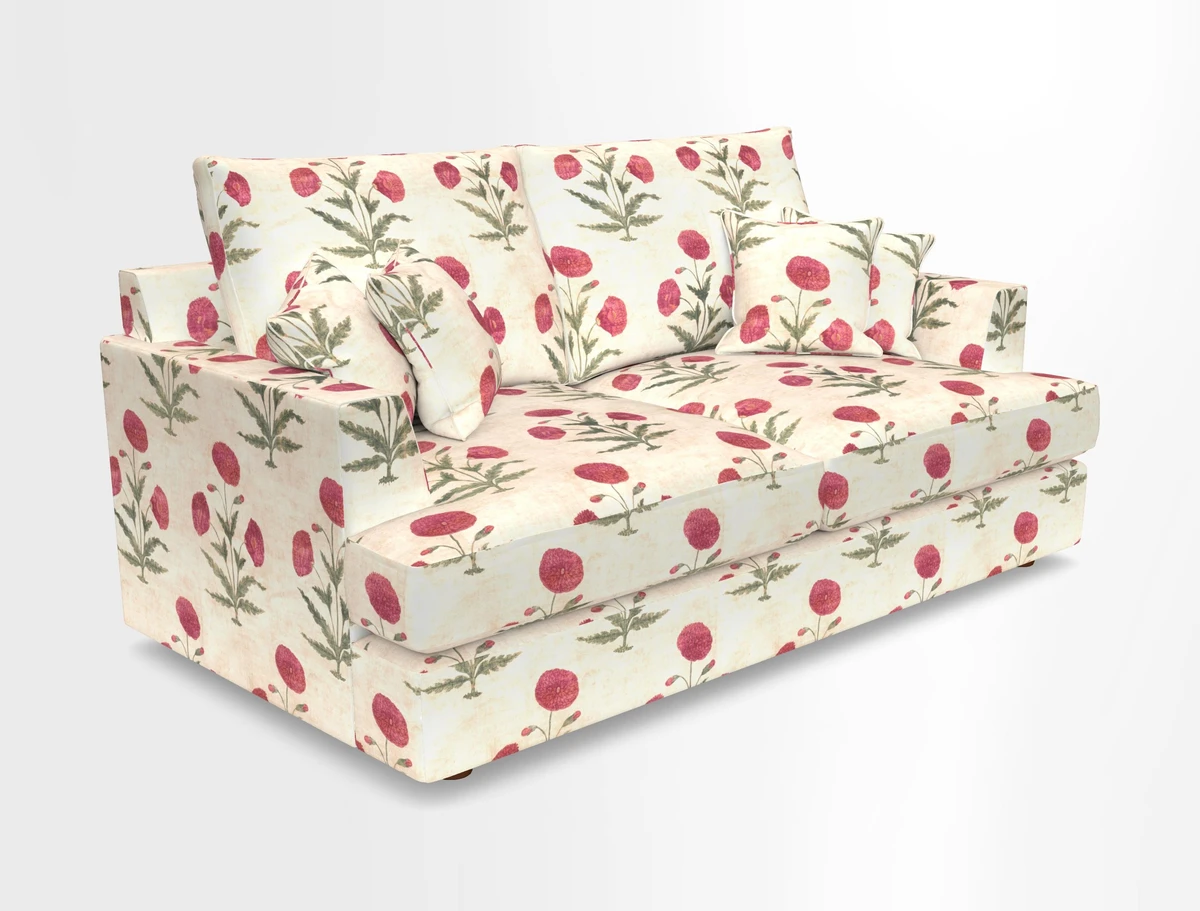 Slingsby 3 Seater Fitted Cover Sofa in Two Tone Plain Biscuit. Loose cover version available