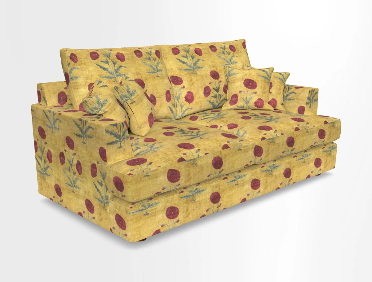 Slingsby 3 Seater Fitted Cover Sofa in Two Tone Plain Biscuit. Loose cover version available