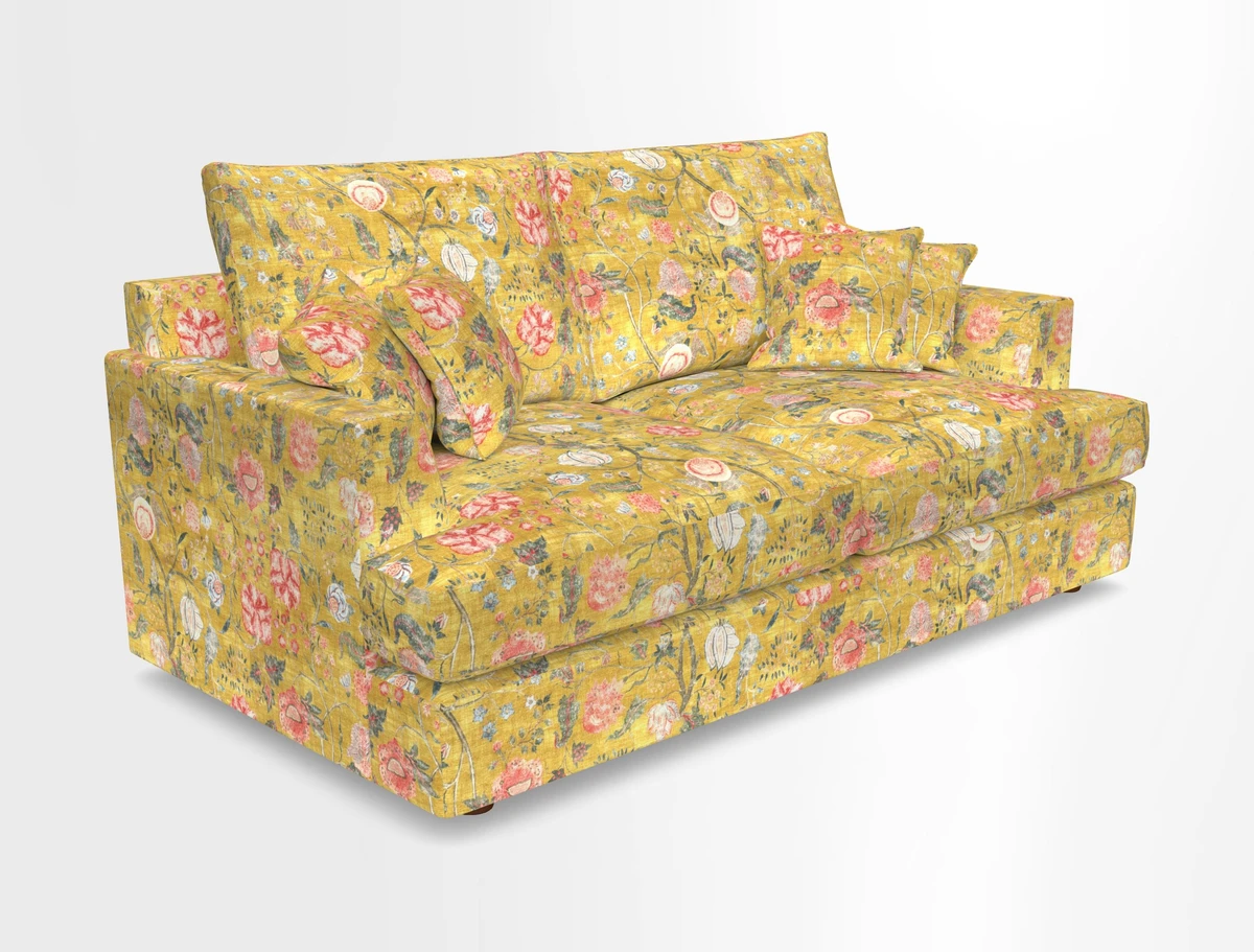 Slingsby 3 Seater Fitted Cover Sofa in Two Tone Plain Biscuit. Loose cover version available