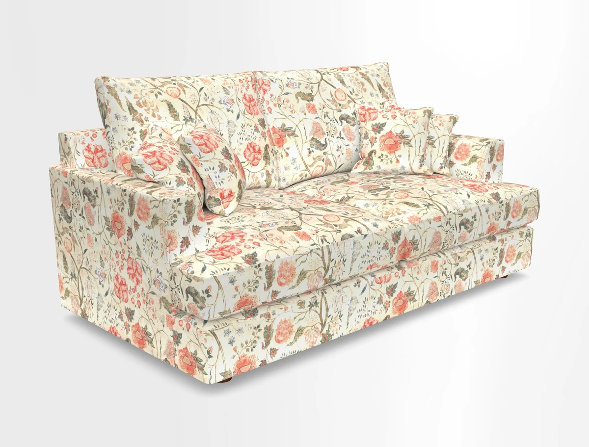 Slingsby 3 Seater Fitted Cover Sofa in Two Tone Plain Biscuit. Loose cover version available