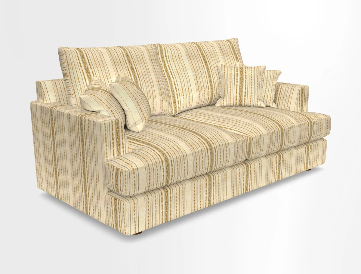 Slingsby 3 Seater Fitted Cover Sofa in Two Tone Plain Biscuit. Loose cover version available