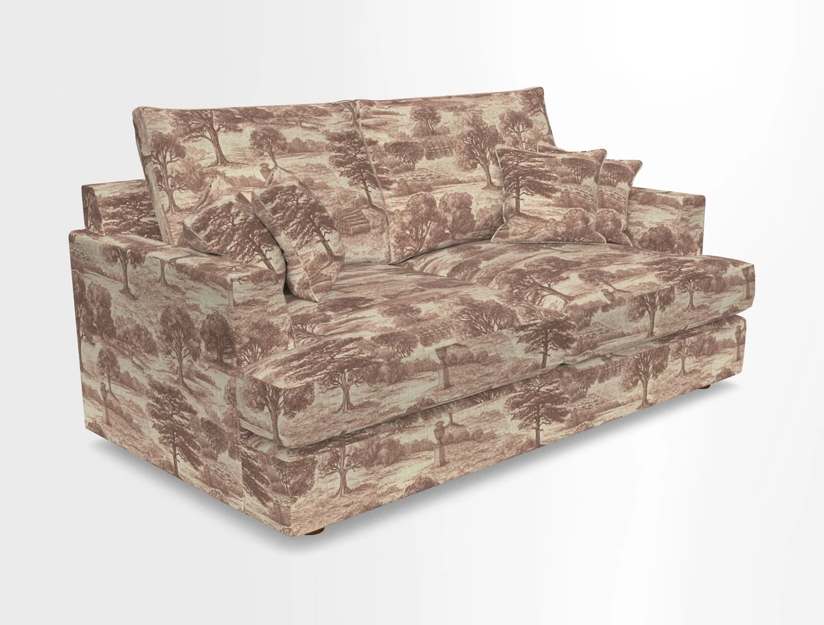 Slingsby 3 Seater Fitted Cover Sofa in Two Tone Plain Biscuit. Loose cover version available