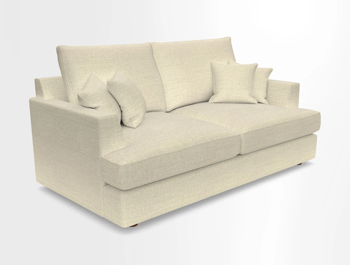Slingsby 3 Seater Fitted Cover Sofa in Two Tone Plain Biscuit. Loose cover version available
