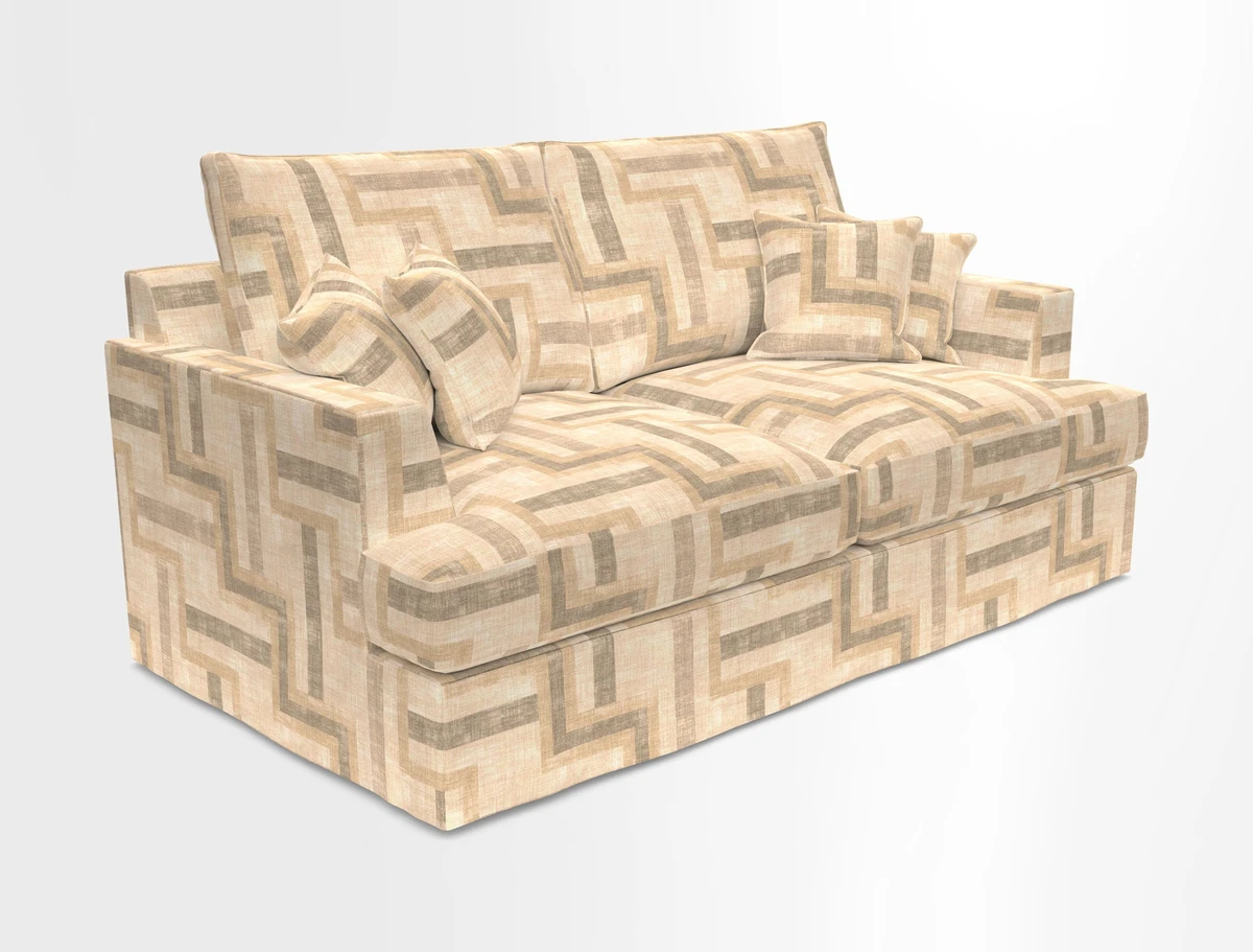 Slingsby 3 Seater Fitted Cover Sofa in Two Tone Plain Biscuit. Loose cover version available