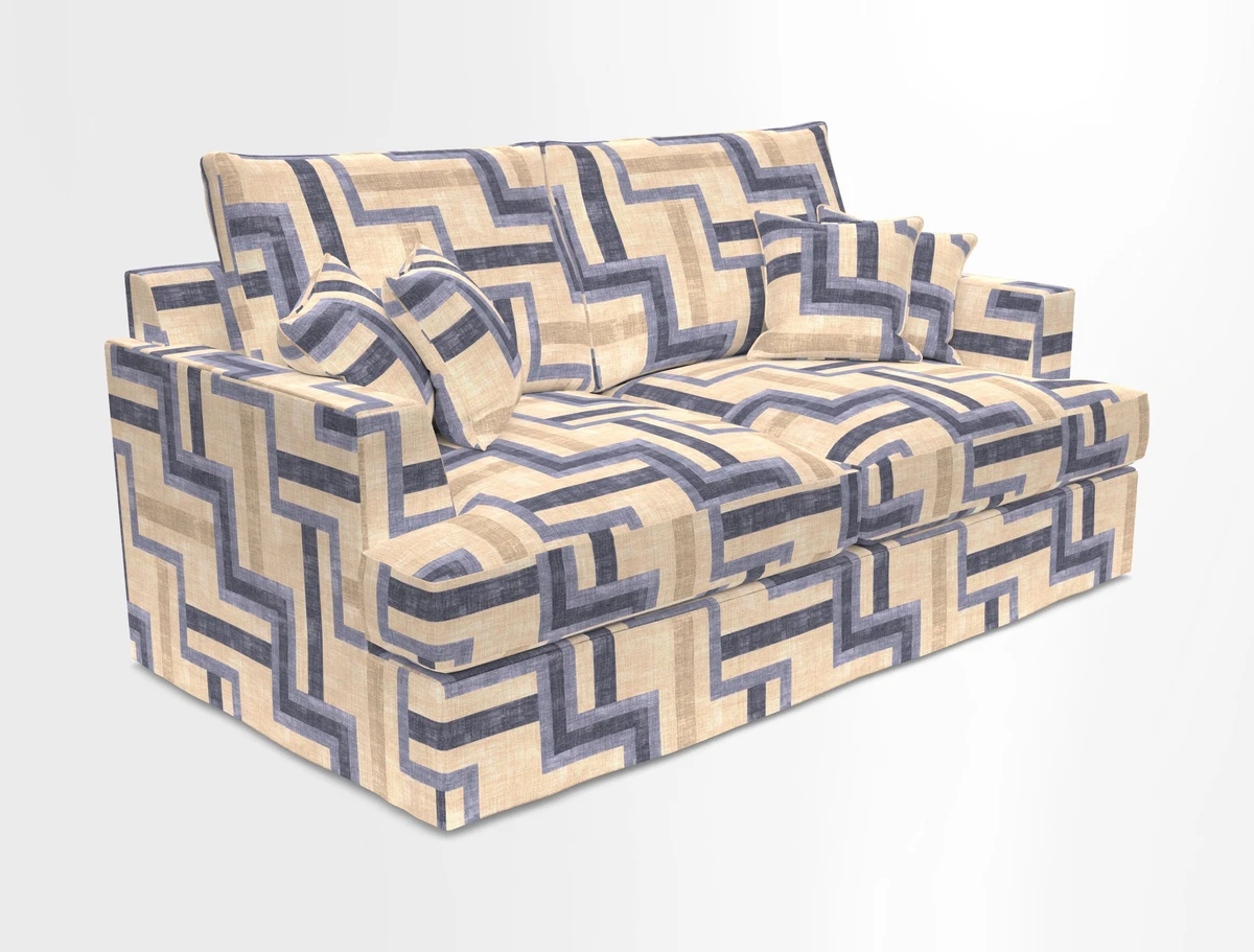 Slingsby 3 Seater Fitted Cover Sofa in Two Tone Plain Biscuit. Loose cover version available