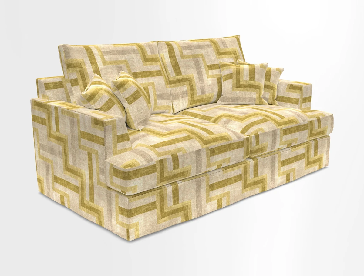 Slingsby 3 Seater Fitted Cover Sofa in Two Tone Plain Biscuit. Loose cover version available