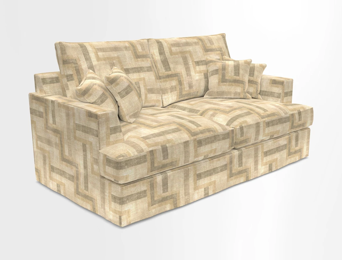 Slingsby 3 Seater Fitted Cover Sofa in Two Tone Plain Biscuit. Loose cover version available