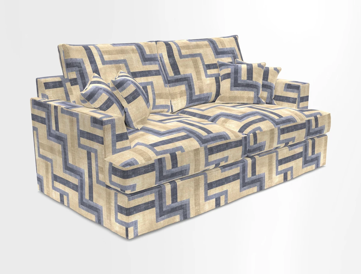 Slingsby 3 Seater Fitted Cover Sofa in Two Tone Plain Biscuit. Loose cover version available