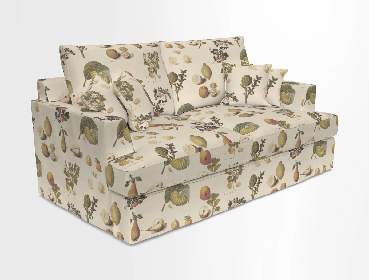 Slingsby 3 Seater Fitted Cover Sofa in Two Tone Plain Biscuit. Loose cover version available