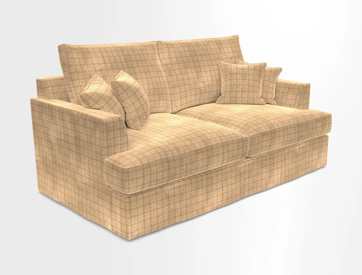 Slingsby 3 Seater Fitted Cover Sofa in Two Tone Plain Biscuit. Loose cover version available