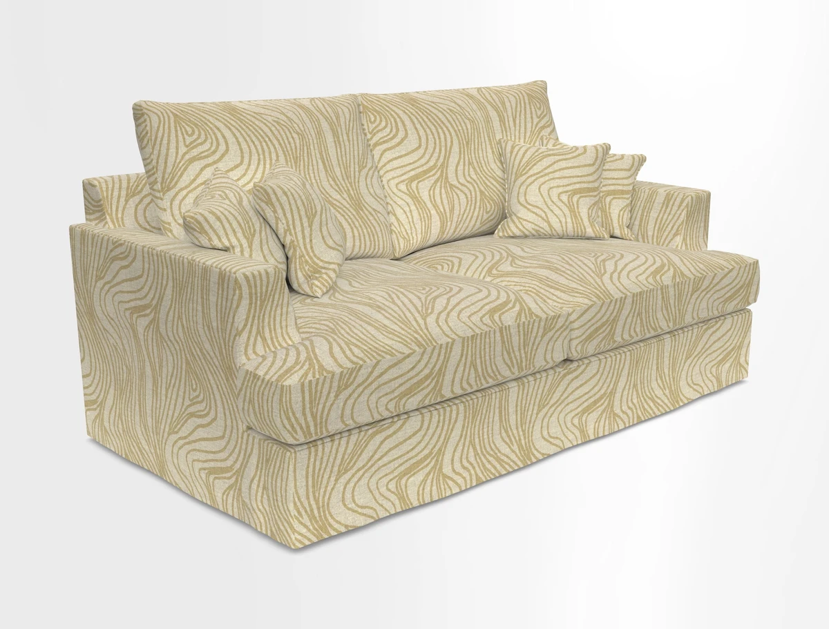 Slingsby 3 Seater Fitted Cover Sofa in Two Tone Plain Biscuit. Loose cover version available