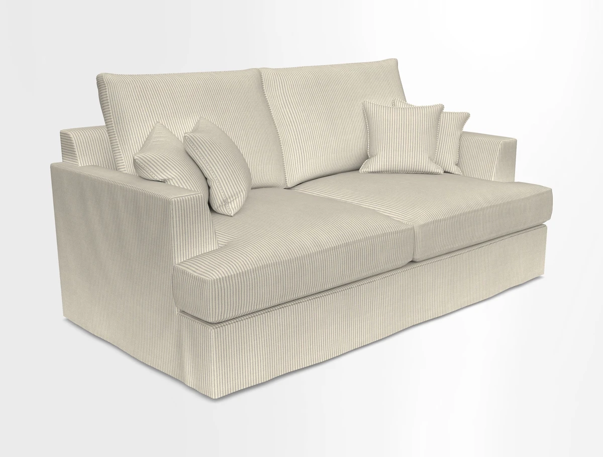 Slingsby 3 Seater Fitted Cover Sofa in Two Tone Plain Biscuit. Loose cover version available