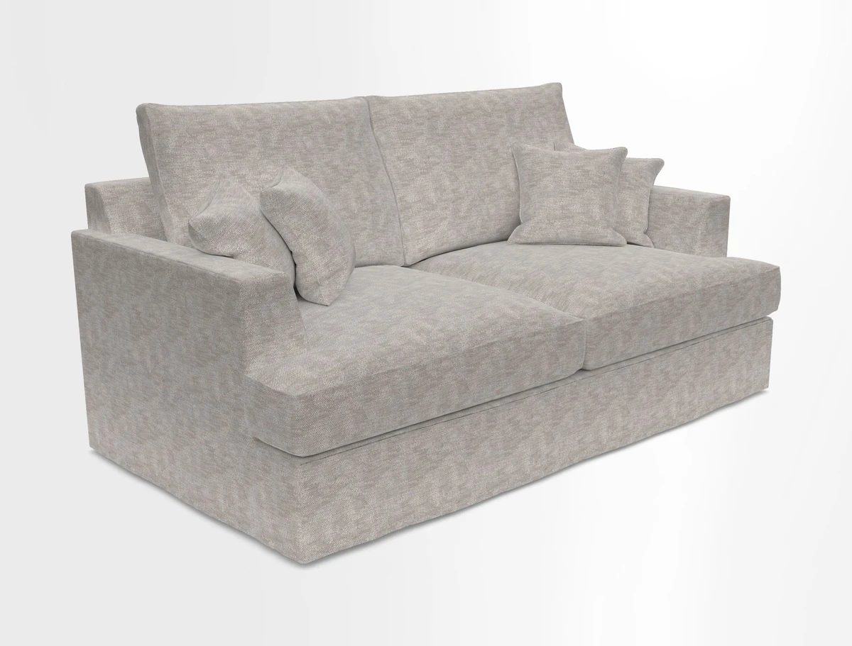 Slingsby 3 Seater Fitted Cover Sofa in Two Tone Plain Biscuit. Loose cover version available