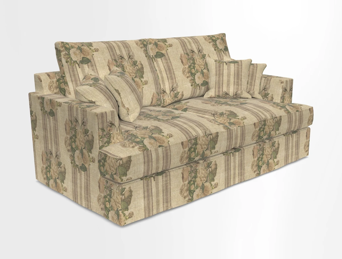 Slingsby 3 Seater Fitted Cover Sofa in Two Tone Plain Biscuit. Loose cover version available