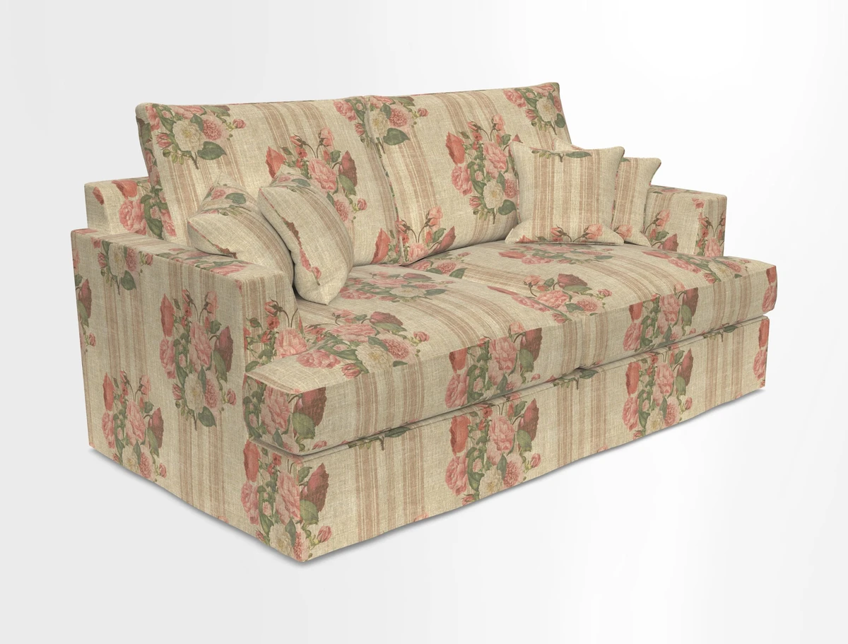 Slingsby 3 Seater Fitted Cover Sofa in Two Tone Plain Biscuit. Loose cover version available