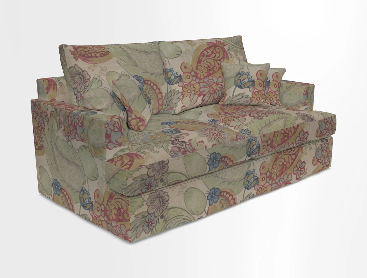 Slingsby 3 Seater Fitted Cover Sofa in Two Tone Plain Biscuit. Loose cover version available