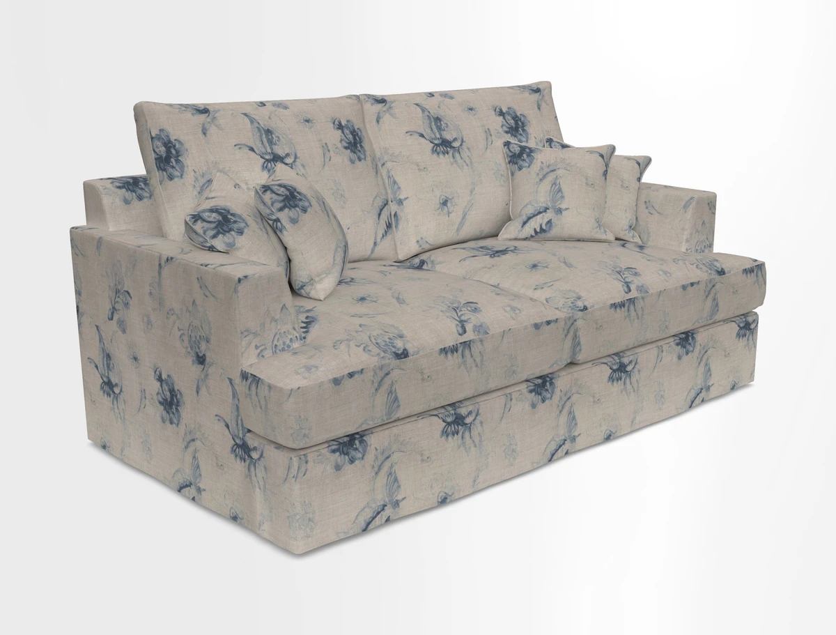 Slingsby 3 Seater Fitted Cover Sofa in Two Tone Plain Biscuit. Loose cover version available