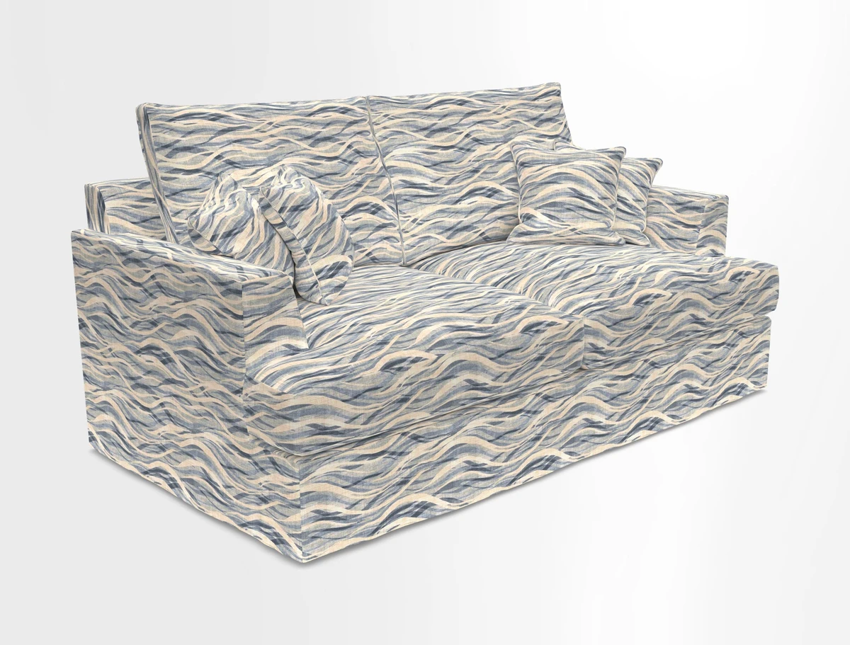 Slingsby 3 Seater Fitted Cover Sofa in Two Tone Plain Biscuit. Loose cover version available