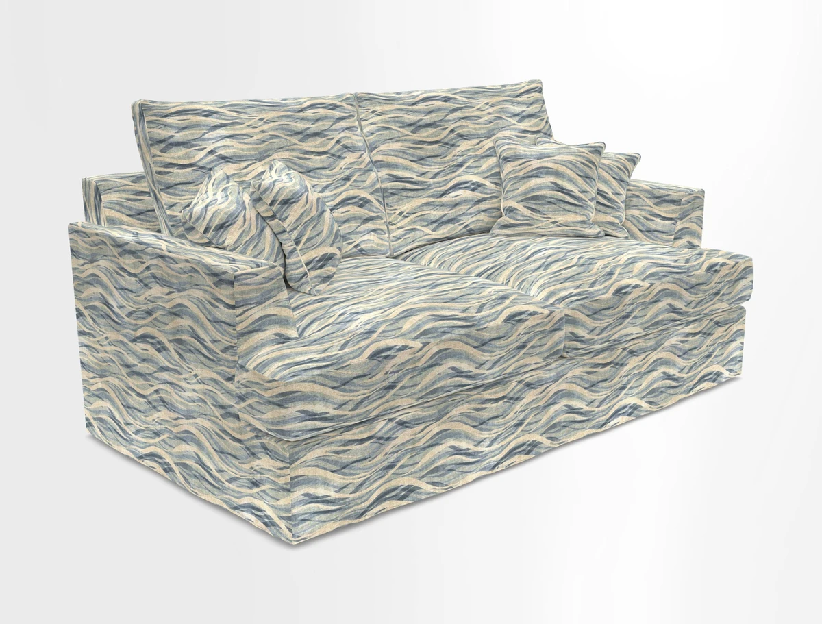 Slingsby 3 Seater Fitted Cover Sofa in Two Tone Plain Biscuit. Loose cover version available