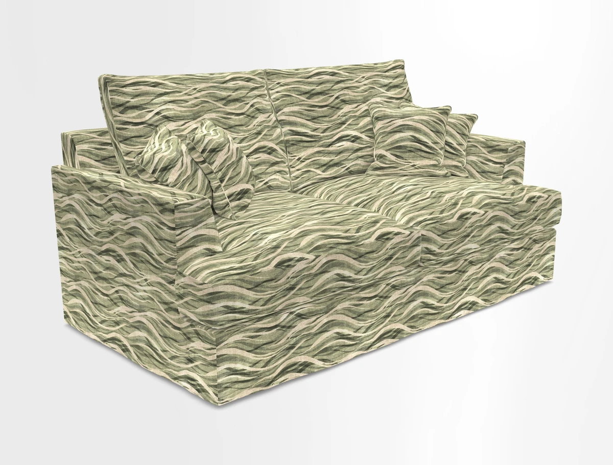 Slingsby 3 Seater Fitted Cover Sofa in Two Tone Plain Biscuit. Loose cover version available