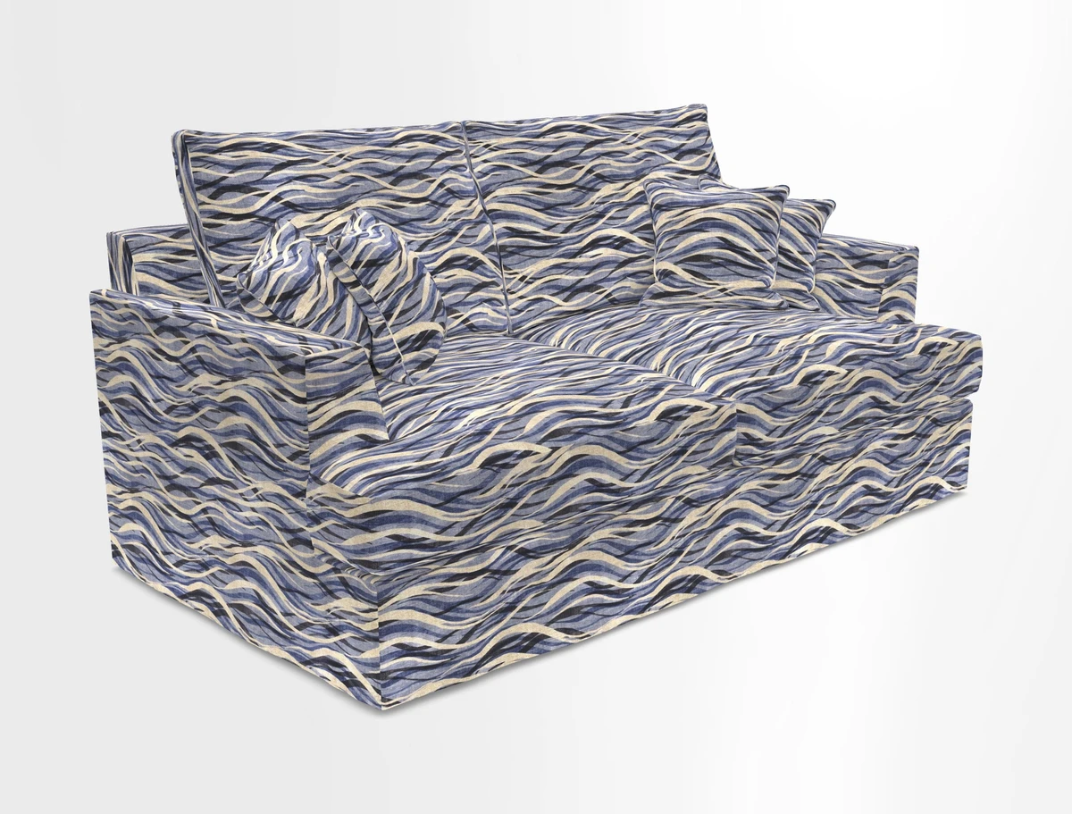 Slingsby 3 Seater Fitted Cover Sofa in Two Tone Plain Biscuit. Loose cover version available