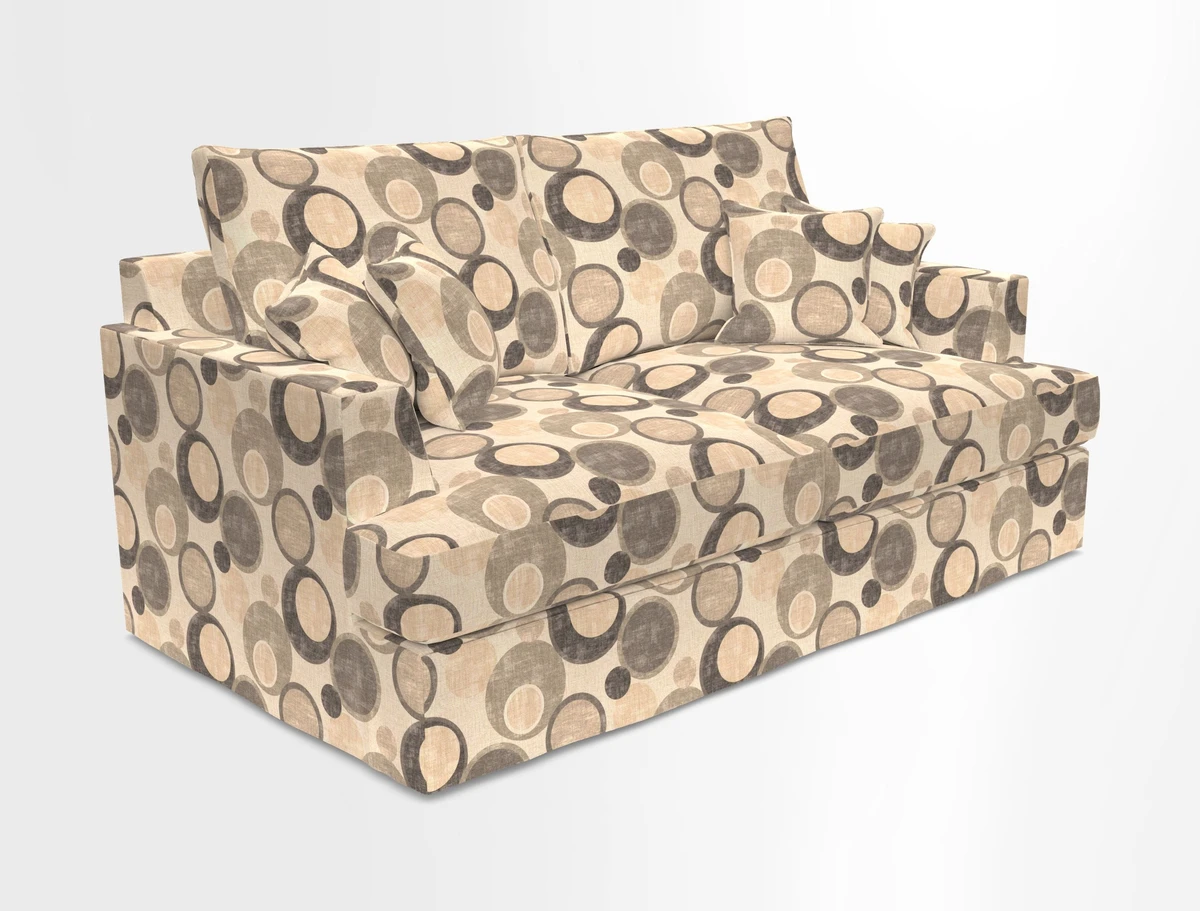 Slingsby 3 Seater Fitted Cover Sofa in Two Tone Plain Biscuit. Loose cover version available