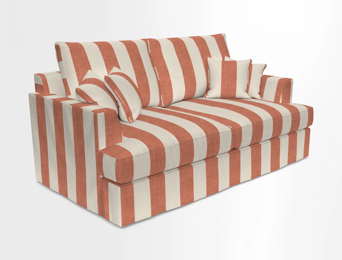 Slingsby 3 Seater Fitted Cover Sofa in Two Tone Plain Biscuit. Loose cover version available