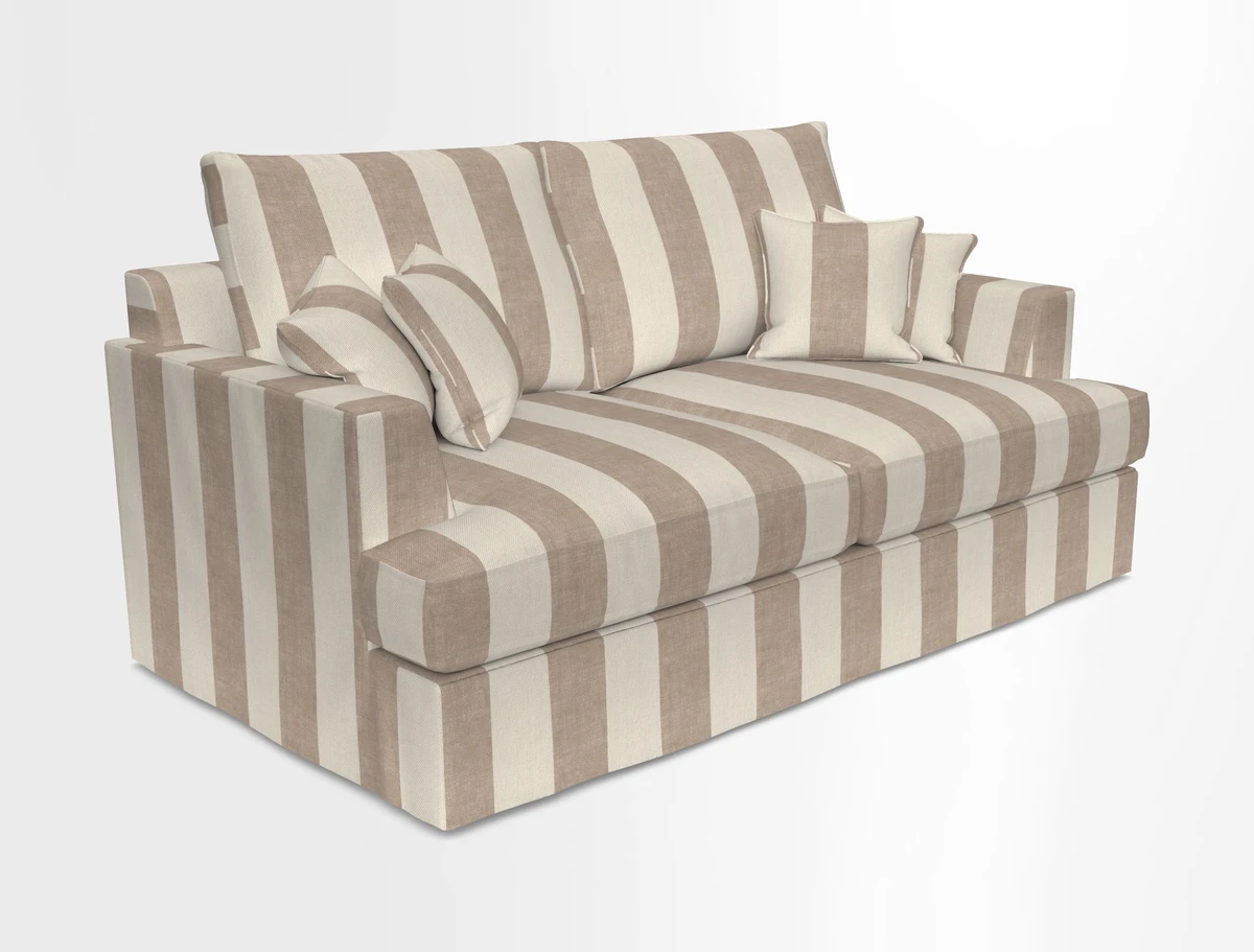 Slingsby 3 Seater Fitted Cover Sofa in Two Tone Plain Biscuit. Loose cover version available
