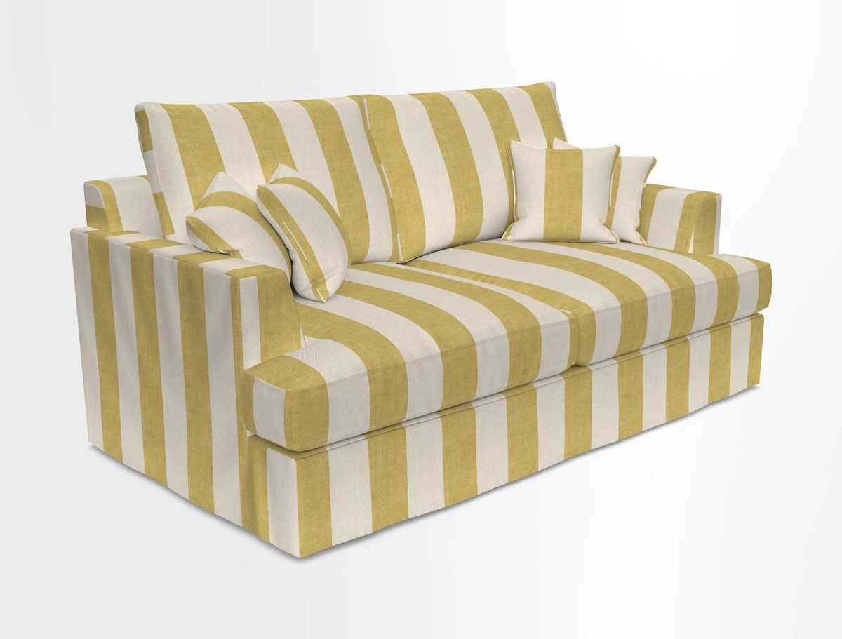 Slingsby 3 Seater Fitted Cover Sofa in Two Tone Plain Biscuit. Loose cover version available